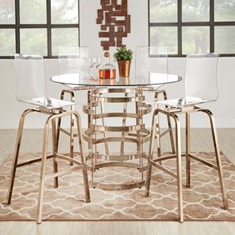HomeVance Aralia Counter Height Dining Table & Chair 5 pc Set