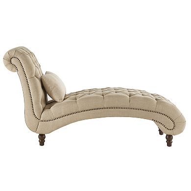 HomeVance Tufted Chaise Lounge Chair & Pillow 2-piece Set
