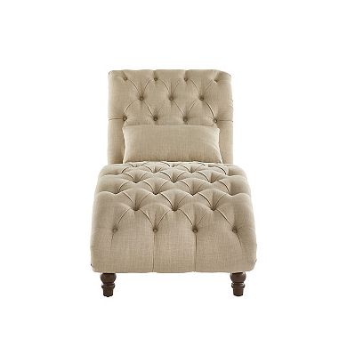 HomeVance Tufted Chaise Lounge Chair & Pillow 2-piece Set