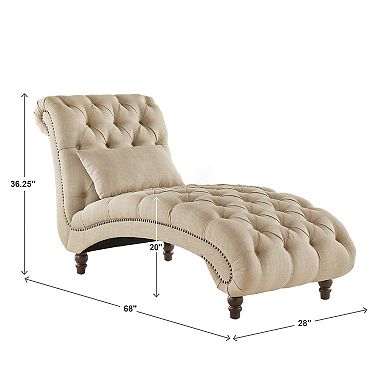 HomeVance Tufted Chaise Lounge Chair & Pillow 2-piece Set
