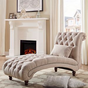 HomeVance Tufted Chaise Lounge Chair & Pillow 2-piece Set