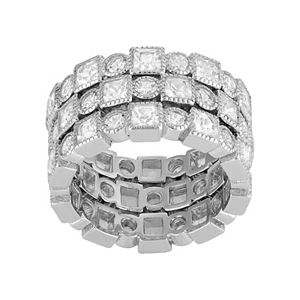 Sterling Silver Lab-Created White Sapphire Stack Ring Set