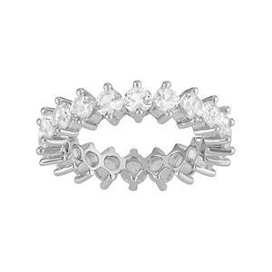 Sterling Silver Lab-Created White Sapphire Ring