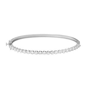 Sterling Silver Lab-Created White Sapphire Bangle Bracelet