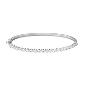 Sterling Silver Lab-Created White Sapphire Bangle Bracelet