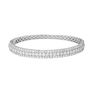 Sterling Silver Lab-Created White Sapphire Bangle Bracelet