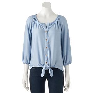 Women's French Laundry Chambray Tie-Front Top