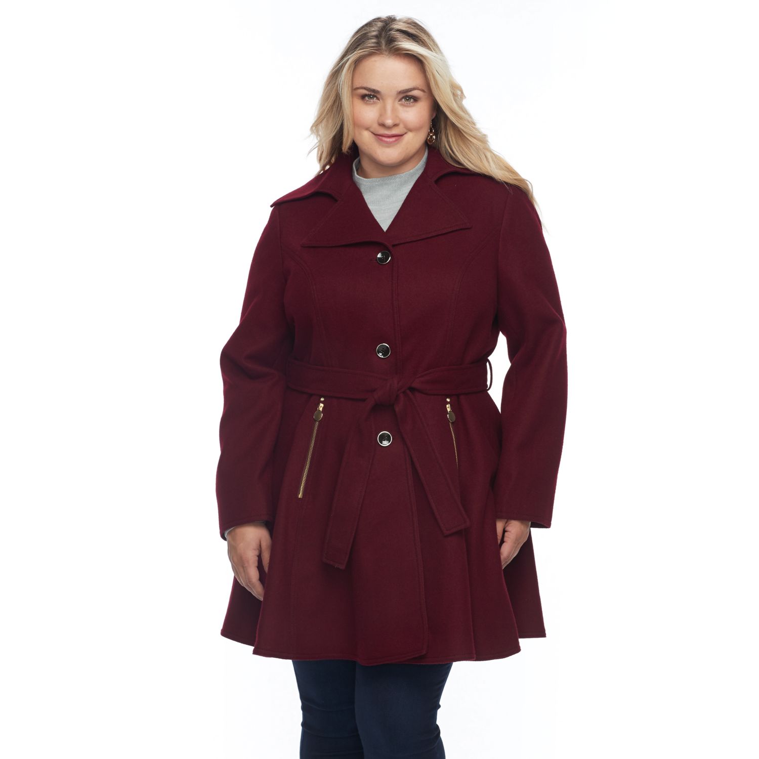 plus size coats at kohls