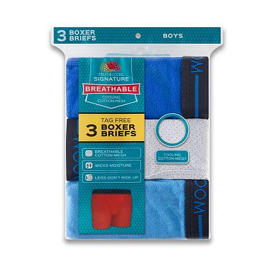 Boys 4-20 Fruit of the Loom 3-pack Breathable Mesh Boxer Briefs
