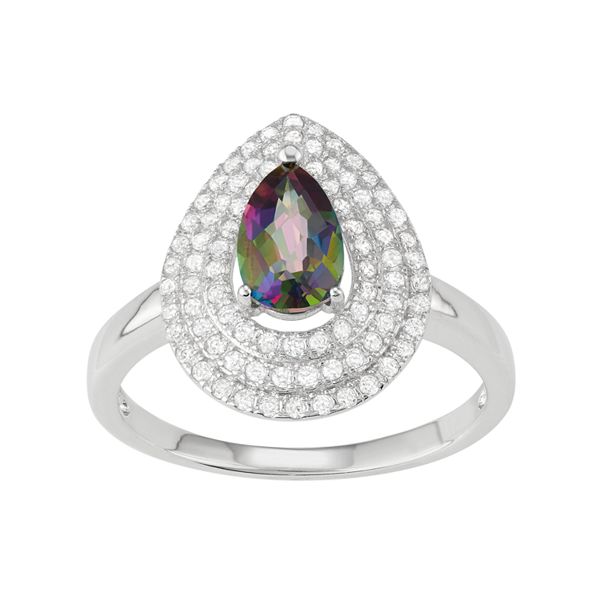 Designs by Gioelli Sterling Silver Mystic Fire Topaz & Cubic Zirconia ...