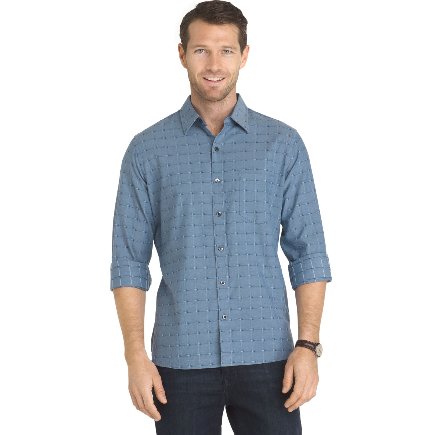 van heusen mens untucked shirts