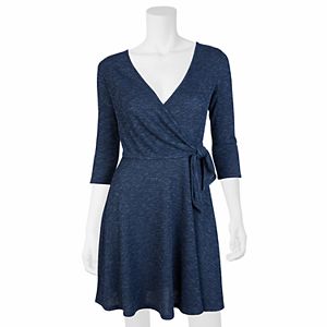 Juniors' IZ Byer Knit Faux-Wrap Dress