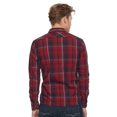 Men's Rock & Republic® Plaid Heathered Stretch Button-Down Shirt