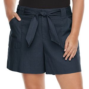 Plus Size Croft & Barrow® Self-Tie Shorts