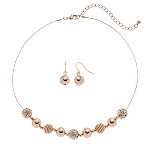 Apt. 9® Coil Bead Necklace & Drop Earring Set