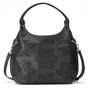 Mellow World Brienne Floral Perforated Hobo