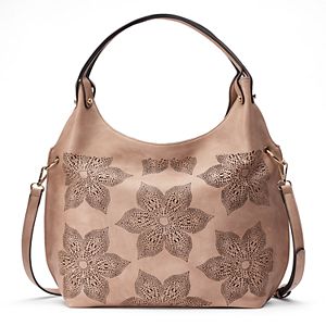 Mellow World Brienne Floral Perforated Hobo