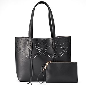 Mellow World Brooklyn Reversible Perforated Tote with Pouch!