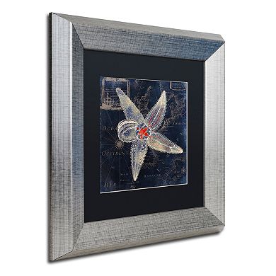 Trademark Fine Art Maritime Blues IV Silver Finish Framed Wall Art