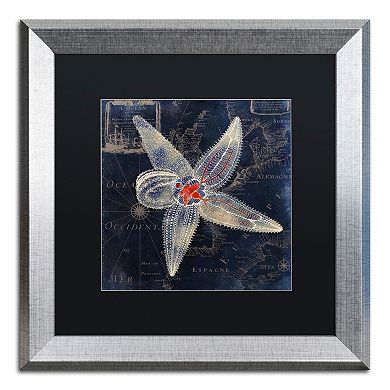Trademark Fine Art Maritime Blues IV Silver Finish Framed Wall Art