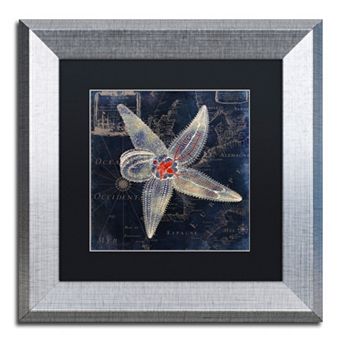 Trademark Fine Art Maritime Blues IV Silver Finish Framed Wall Art