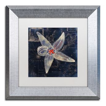 Trademark Fine Art Maritime Blues IV Silver Finish Framed Wall Art