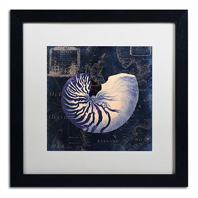 Trademark Fine Art Maritime Blues V Black Framed Wall Art