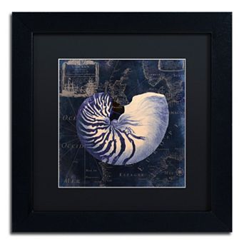 Trademark Fine Art Maritime Blues V Black Framed Wall Art