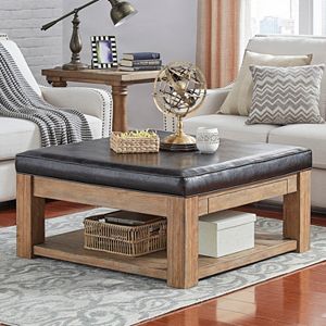 HomeVance Upholstered Storage Coffee Table