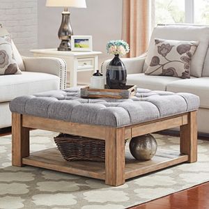 HomeVance Button Tufted Storage Coffee Table
