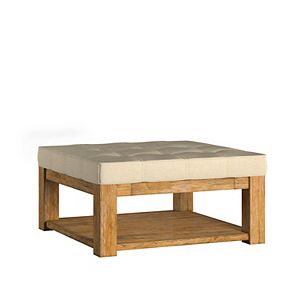 HomeVance Tufted Upholstered Storage Coffee Table