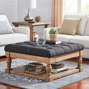 HomeVance Button Tufted Upholstered Coffee Table
