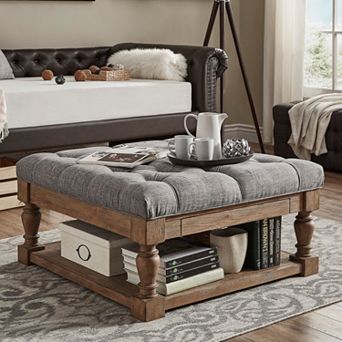 HomeVance Button Tufted Upholstered Coffee Table