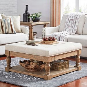 HomeVance Tufted Storage Coffee Table