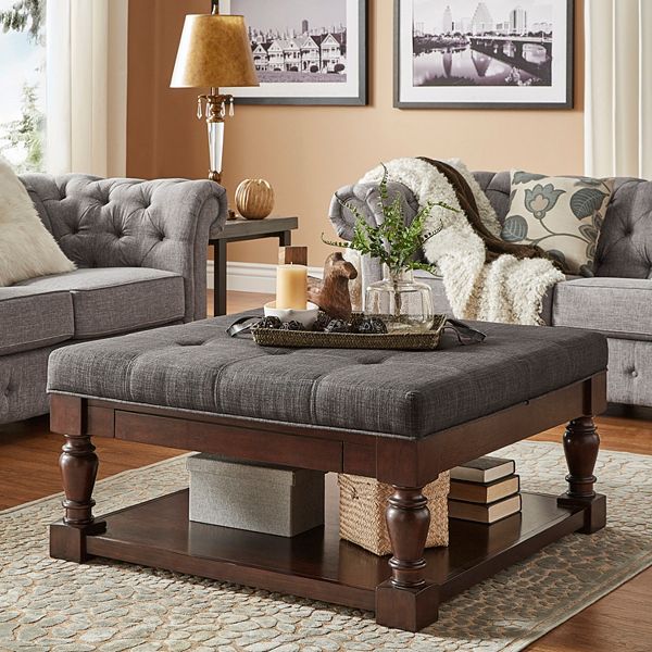 Homevance Tufted Storage Coffee Table