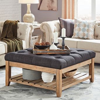 HomeVance Tufted Upholstered Coffee Table
