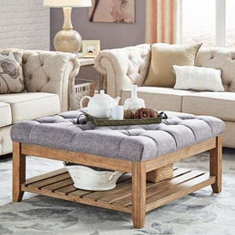 HomeVance Tufted Upholstered Coffee Table