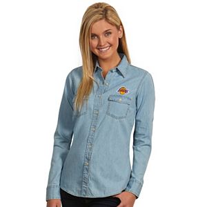 Women's Antigua Los Angeles Lakers Chambray Shirt