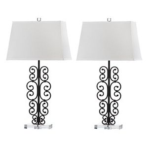 Safavieh Bennett Scroll Table Lamp 2-piece Set