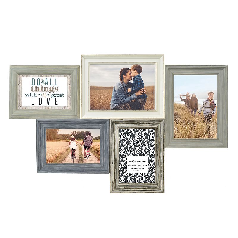 Belle Maison Rustic 5-Opening Fashion Collage Frame, Multicolor, 5 OPENING