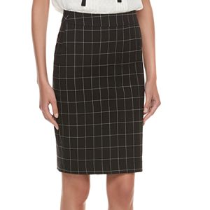 Women's ELLE™ Grid Pull-On Pencil Skirt