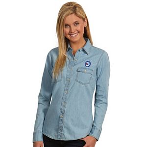 Women's Antigua Philadelphia 76ers Chambray Shirt