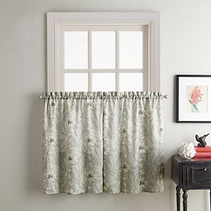 Sketch Floral Tier Curtain Pair