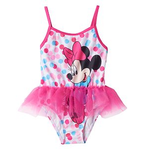 Disney's Minnie Mouse Baby Girl Tutu Polka-Dot One-Piece Swimsuit