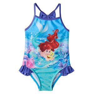 Disney's The Little Mermaid Ariel & Flounder Baby Girl Ruffle One-Piece Swimsuit