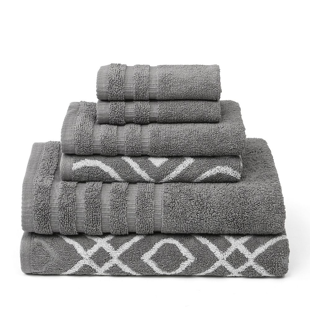 Pacific Coast Textilien Damast Jacquard Handtücher mit Bordüre Set