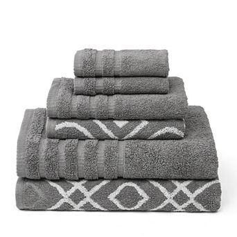 Pacific Coast Textiles Oxford 6 pc Yarn Dyed Bath Towel Set