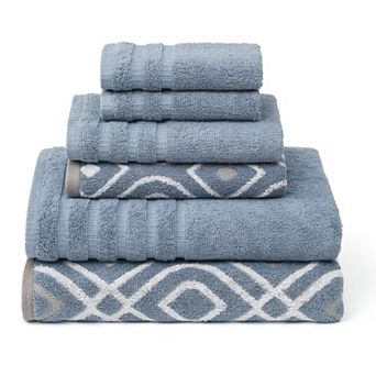 Pacific Coast Textiles Oxford 6 pc Yarn Dyed Bath Towel Set