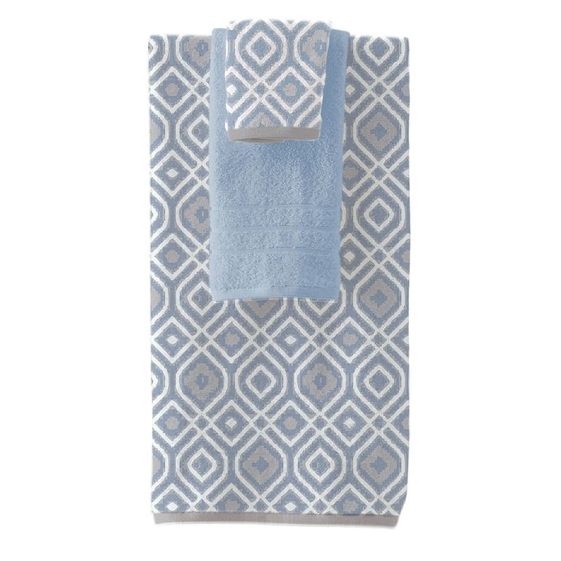 Modern Threads Oxford 6-Piece Yarn Dyed Adult Cotton Bath Towel Set  Blue