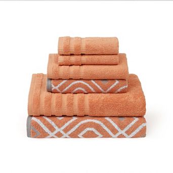 Pacific Coast Textiles Oxford 6 pc Yarn Dyed Bath Towel Set